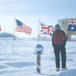 Professor Gretchen Benedix hunting for meteorites in Antarctica